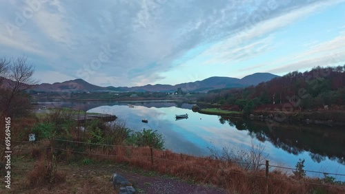 Landscape Sneem on the ring of Kerry wild Atlantic way Ireland early on a autumn morning photo