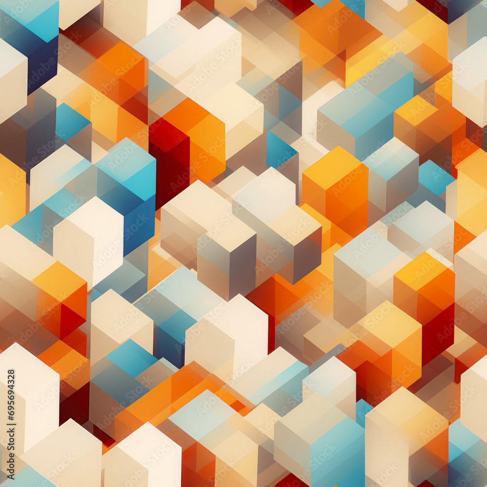 Abstract Cubic Isometric Background As Seamless Fill Tile Created Using Artificial Intelligence Abstract Cubic Isometric Background As Seamless Fill Tile Created Using Artificial Intelligence