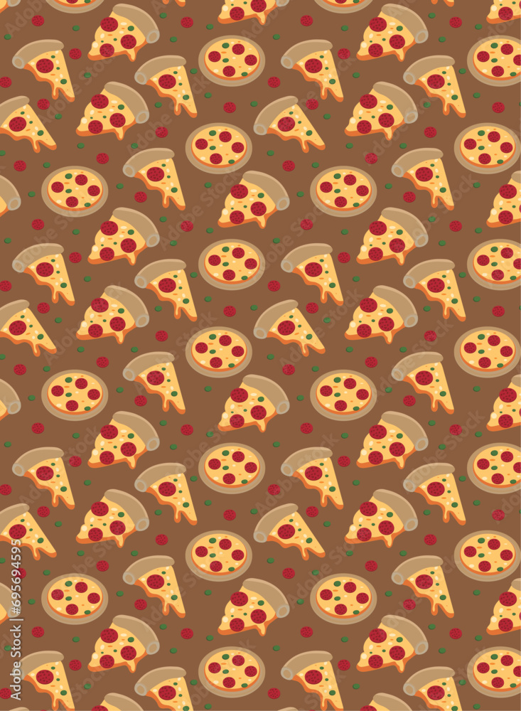 Food pattern, template with pizza pattern or background for images or fabric Food pattern, template with pizza pattern or background for images or fabric