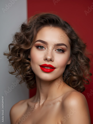 beauty portrait of a girl looking at the camera