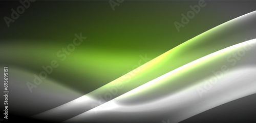 Neon-lit waves surge across background, mesmerizing dance of luminescence and motion. Dynamic backdrop captures essence of energy and modern aesthetics