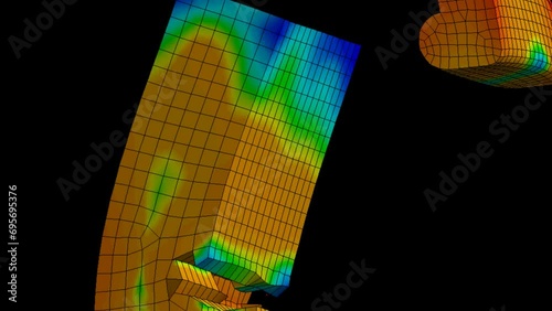 Dynamic simulation engineering - two blcoks hit photo