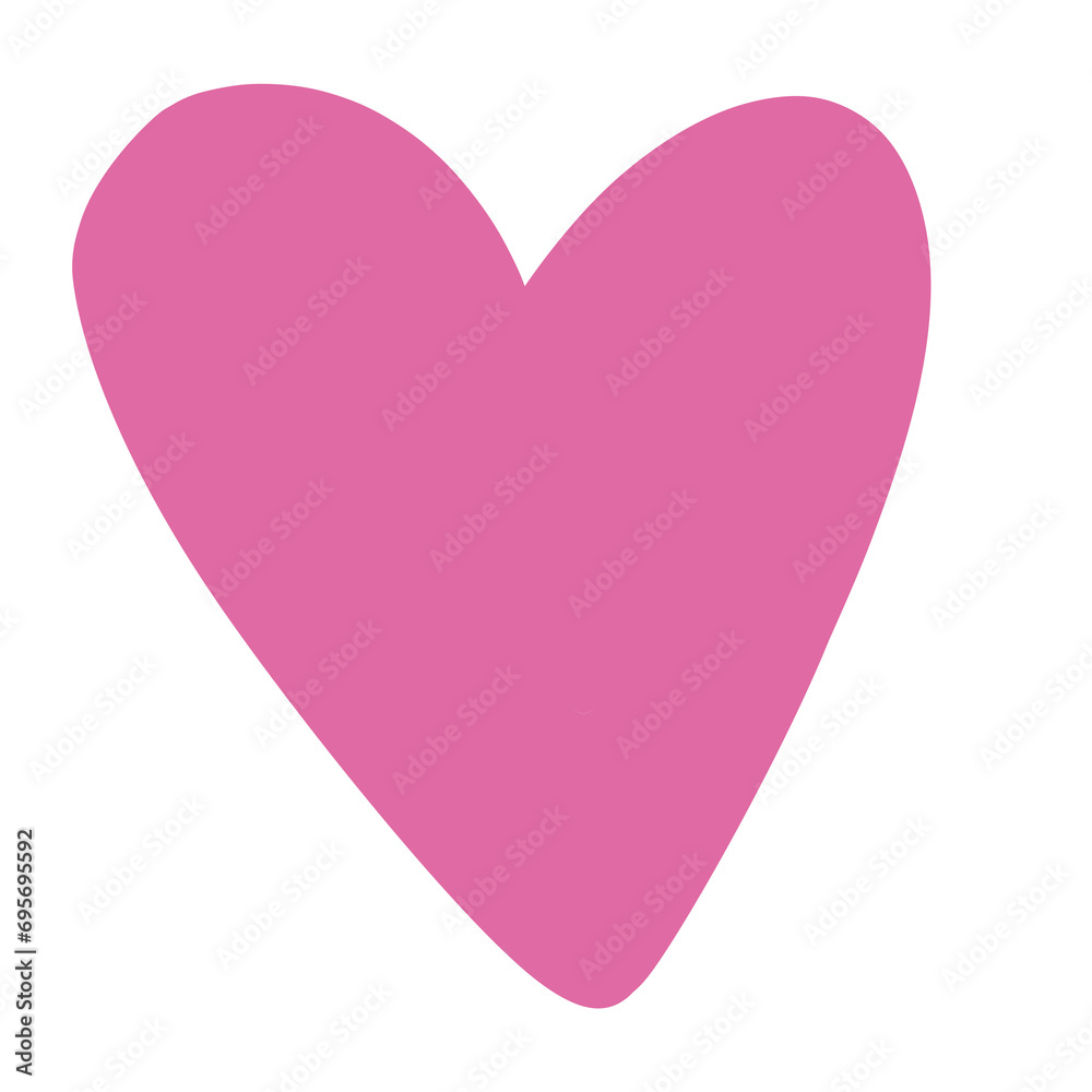 Heart love Illustration Doodle With Cute Shape With Pink Color That Can Be Used For Sticker, Icon, Decoration, etc. | Hand Drawn Heart Mother's Day And Valentine's Day