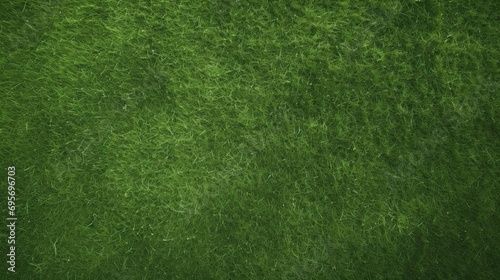 overhead of the green grass of a soccer field photo