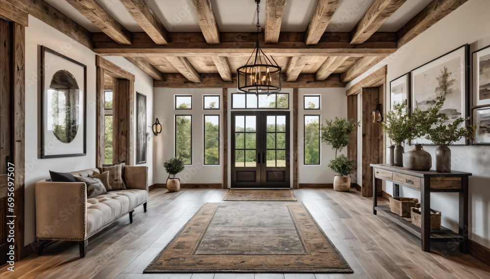 Modern Rustic Farmhouse: A Welcoming Entrance Hall