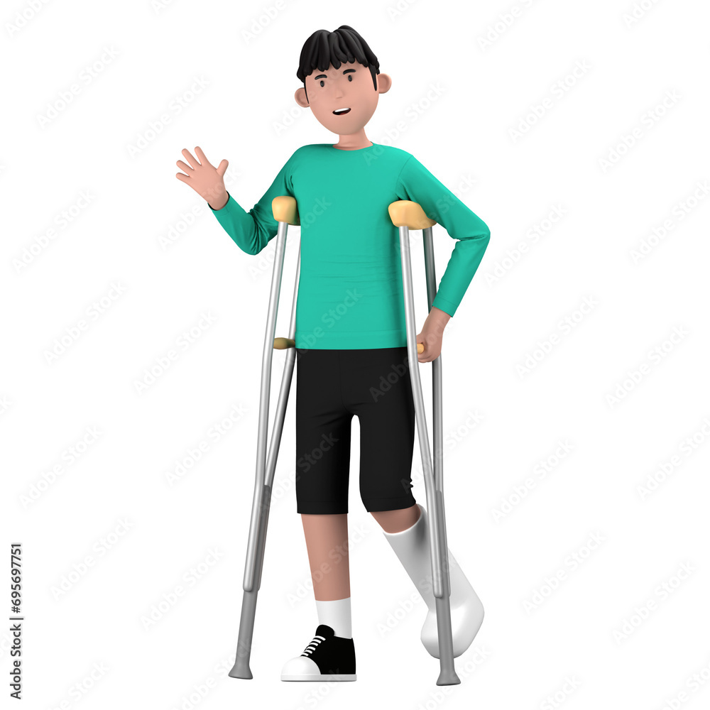 Disabled disability fracture broken leg crutches patient injury Disabled disability fracture broken leg crutches patient injury