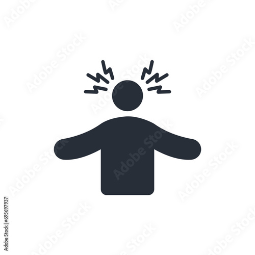 panic attack icon. vector.Editable stroke.linear style sign for use web design,logo.Symbol illustration.