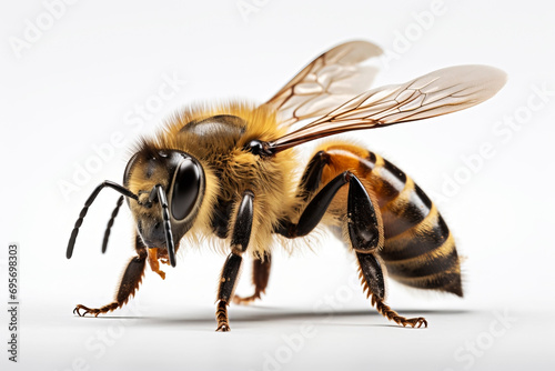 Bee on a light background. Generative AI © Artsiom P