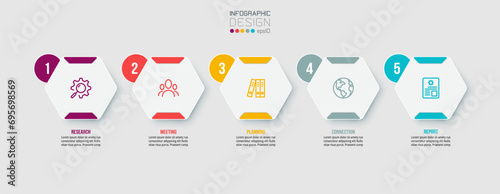 Infographic template business concept with step.
