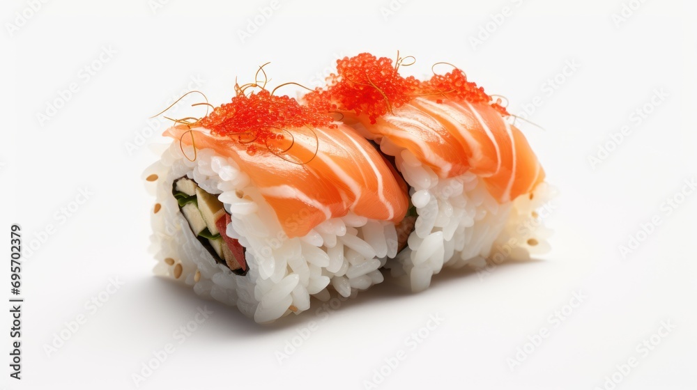a crab sushi on a white background a crab sushi on a white background