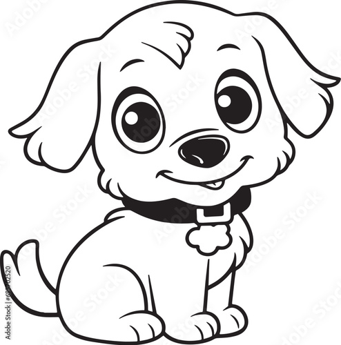 coloring page cute puppy
