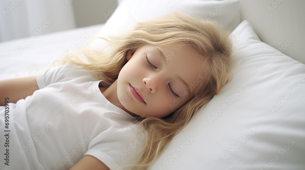Little girl awakening in the early morning in the bed. Little girl awakening in the early morning in the bed.