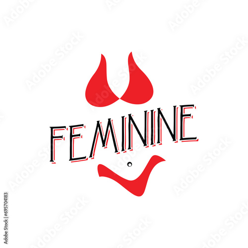 Red color bikini clothing fashion inspiration illustration logo design vector