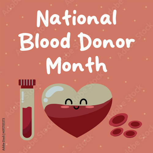 National Blood Donor Month vector illustration