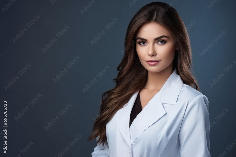 beautiful female doctor in white coat with stethoscope beautiful female doctor in white coat with stethoscope