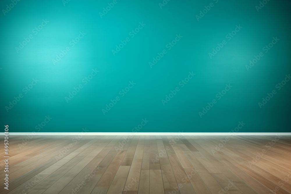 a room with a wooden floor and a blue wall a room with a wooden floor and a blue wall