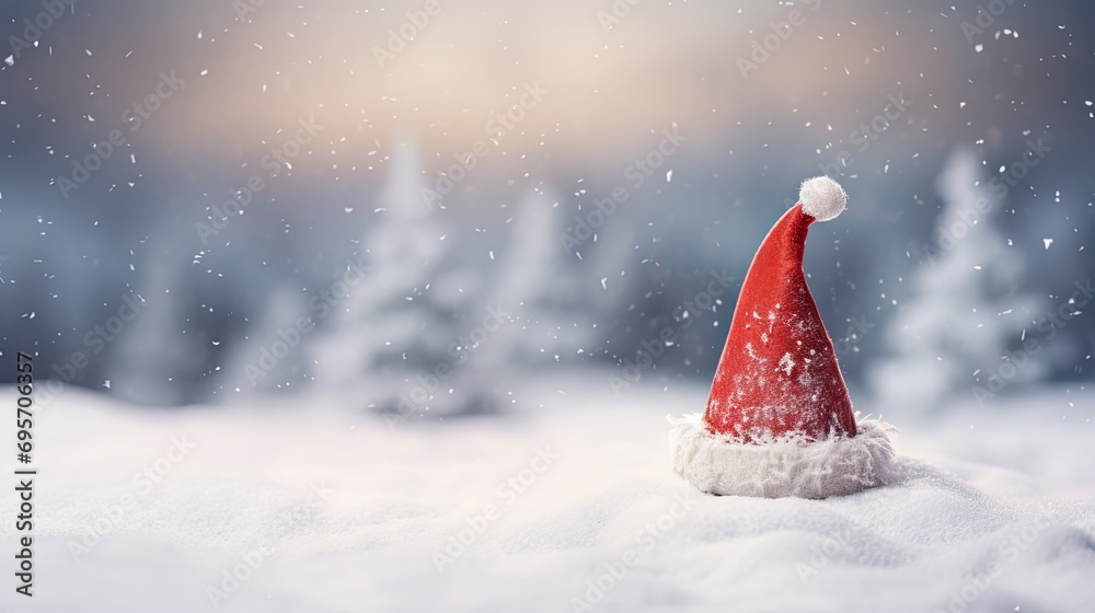 Santa's Hat Sticking up from the snow Santa's Hat Sticking up from the snow