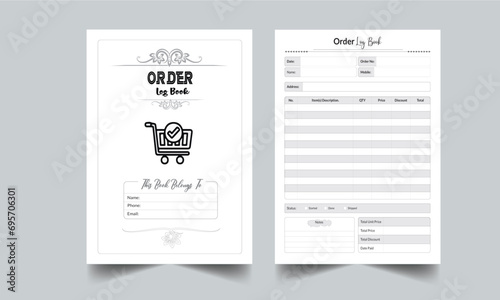 Order Log Book. Daily Gratitude Monthly & Yearly Undated Planner. Journal. Printable Gratitude Journal. Planner Bundle Design. Printable Planner Set with cover page layout template