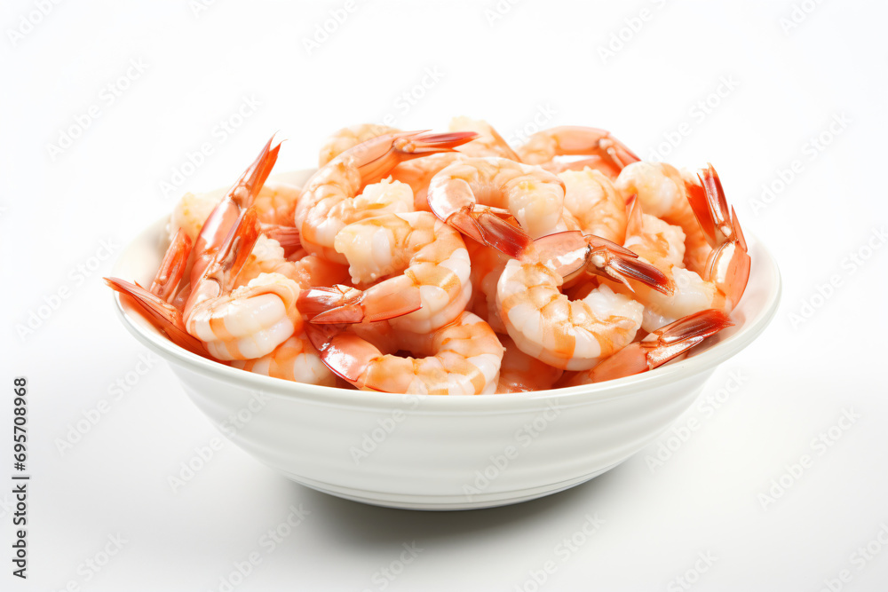 a bowl of shrimp on a white surface a bowl of shrimp on a white surface