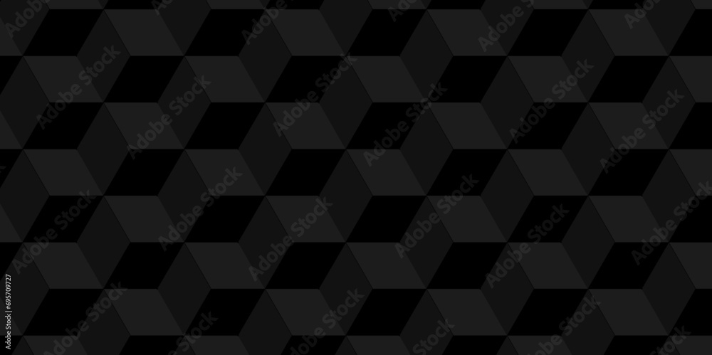 Abstract cubes geometric tile and mosaic wall or grid backdrop hexagon technology. Black and gray geometric block cube structure. Seamless geometric pattern grid backdrop triangle abstract background. Abstract cubes geometric tile and mosaic wall or grid backdrop hexagon technology. Black and gray geometric block cube structure. Seamless geometric pattern grid backdrop triangle abstract background.