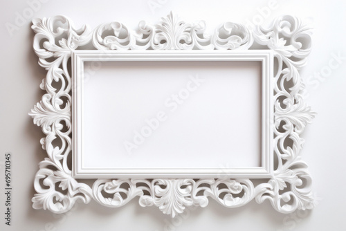 Beautiful frame with empty space on white background.