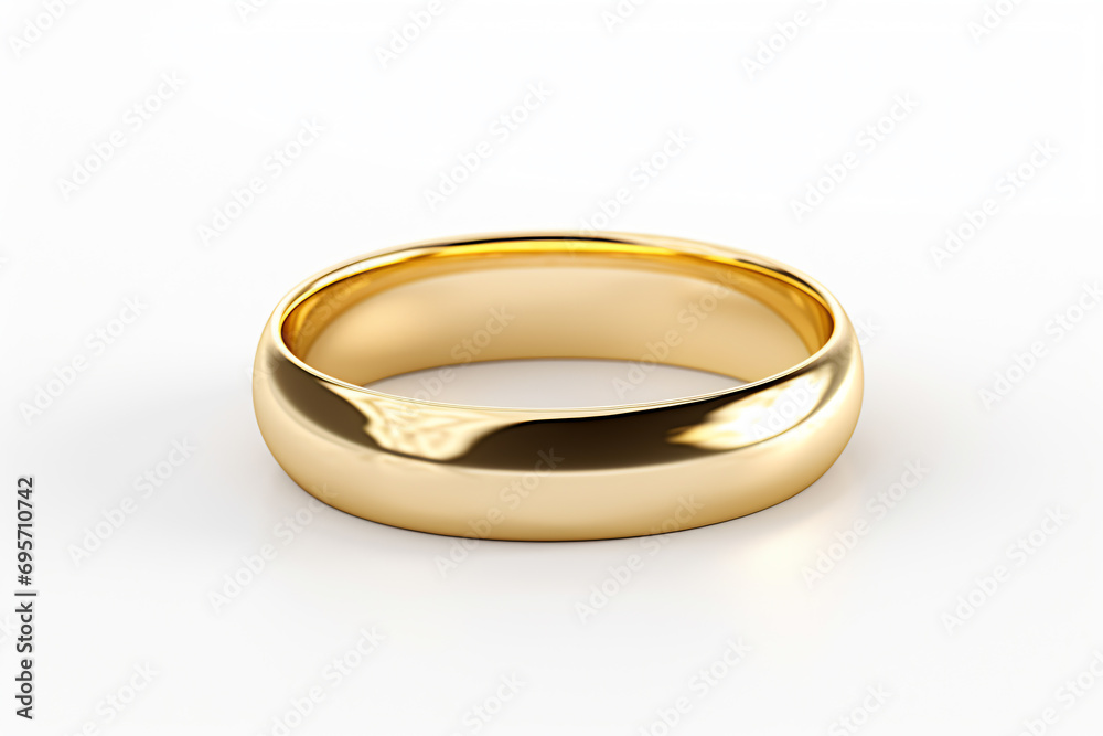 a gold wedding ring on a white surface a gold wedding ring on a white surface