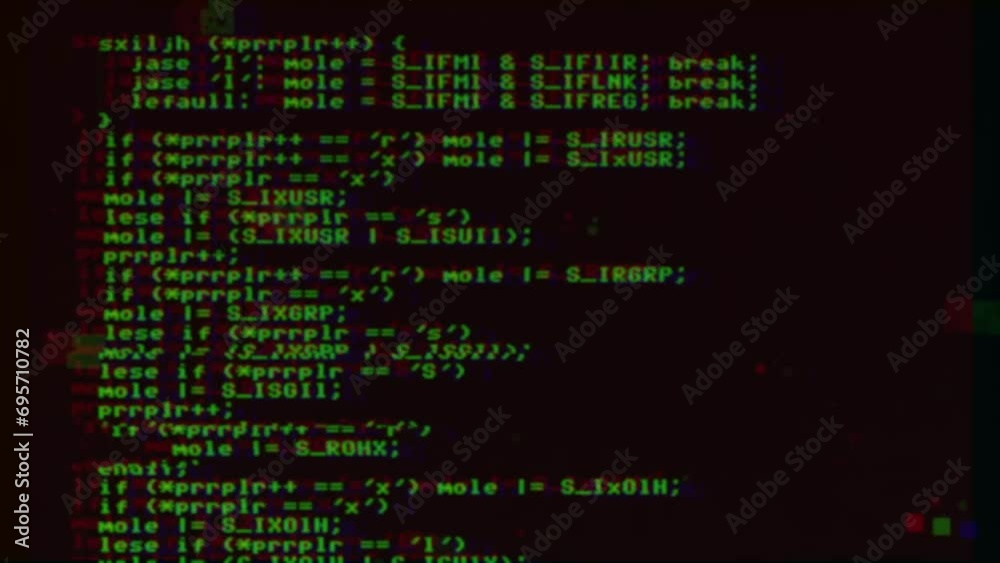Deliberate distortion: two messages emerge and flicker in neon vaporwave style, Hacking System in bold red and Hacked in cool blue. The backdrop features an obfuscated scrolling source code. Deliberate distortion: two messages emerge and flicker in neon vaporwave style, Hacking System in bold red and Hacked in cool blue. The backdrop features an obfuscated scrolling source code.