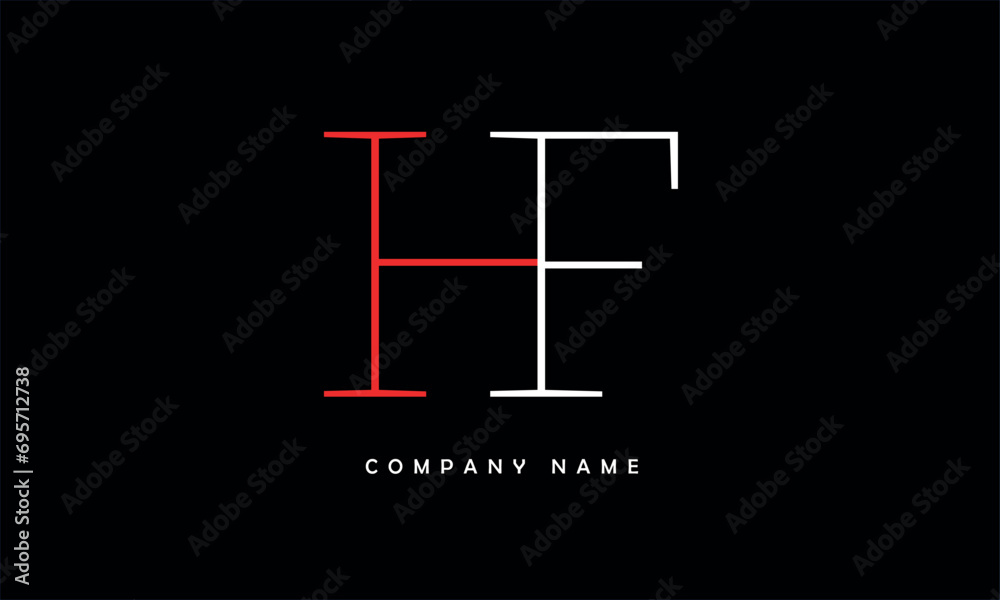 HF, FH, H, F Abstract Letters Logo Monogram HF, FH, H, F Abstract Letters Logo Monogram