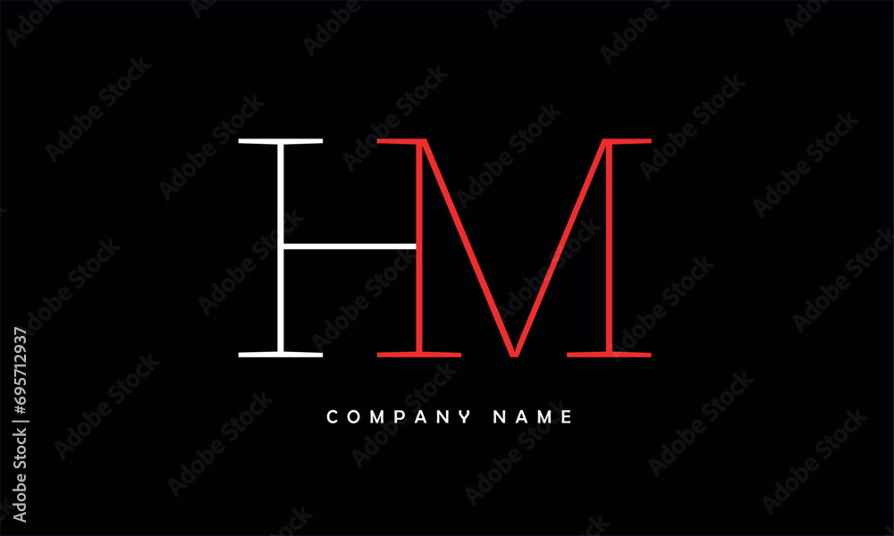 HM, MH, H, M Abstract Letters Logo Monogram HM, MH, H, M Abstract Letters Logo Monogram