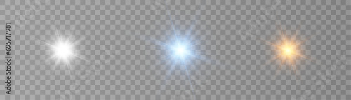 Light effect bright star isolated on transparent background for web design and illustrations Vector 10eps. © Анатолий Прожога