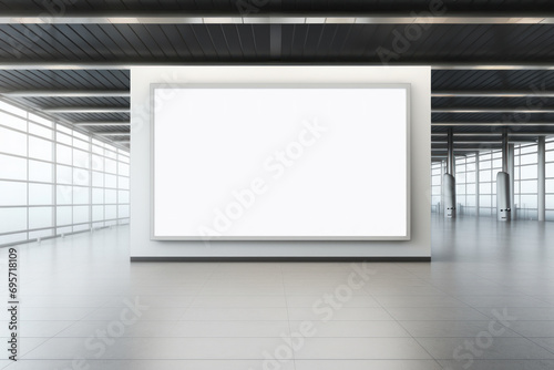 Mock up of blank advertising billboard at metro station © Slepitssskaya