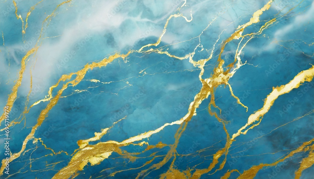 Fototapeta premium Marble Marvel: Summertime Banner with Gold Veins