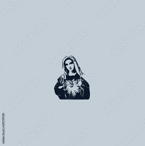 THESE HIGH QUALITY MOTHER MARIA VECTOR FOR USING VARIOUS TYPES OF DESIGN WORKS LIKE T-SHIRT, LOGO, TATTOO AND HOME WALL DESIGN