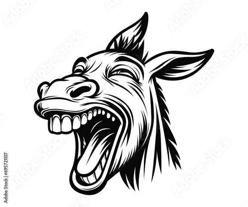 Laughing Donkey Vector