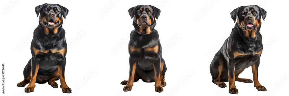 Powerful Rottweiler Presence: Transparent Background Full Body Shot Powerful Rottweiler Presence: Transparent Background Full Body Shot