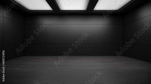 Black empty room