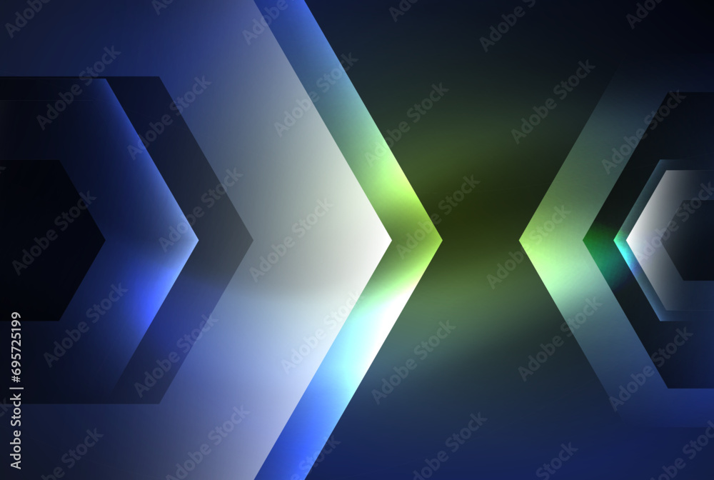Arrow hexagon neon light glowing shapes background. Vector illustration For Wallpaper, Banner, Background, Card, Book Illustration, landing page Arrow hexagon neon light glowing shapes background. Vector illustration For Wallpaper, Banner, Background, Card, Book Illustration, landing page