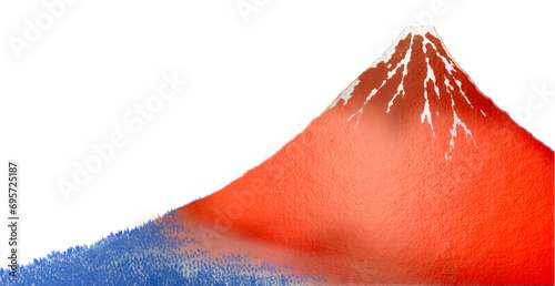 赤富士（富岳三十六景　凱風快晴）のテクスチャ素材