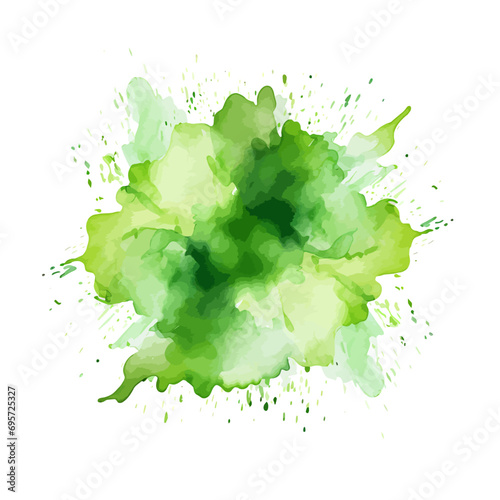 soft green watercolor splash stain background