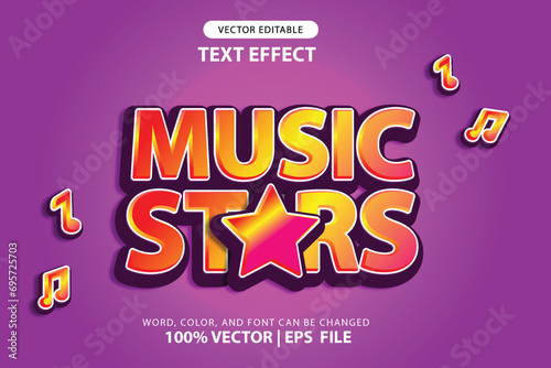 3d editable text effect template pop music start vintage style 90s music festival music event. suitable for headlines, banners, logos or posters for music events