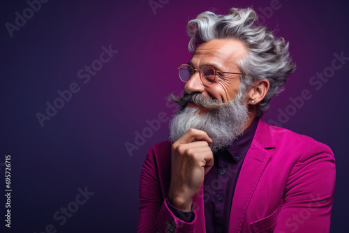 elderly indian man thinking photo