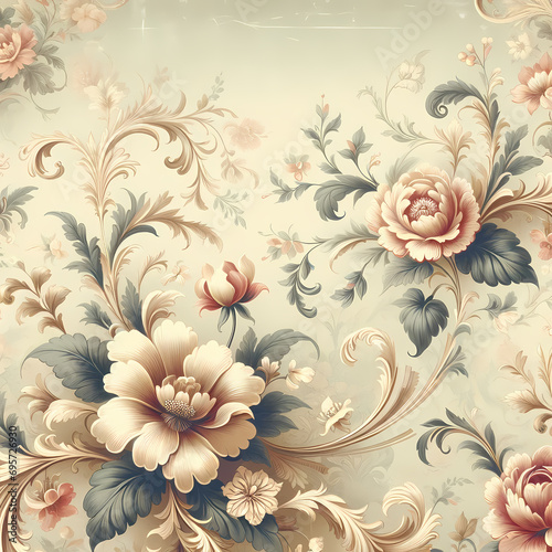 Elegant Classic Web Background - Vintage Floral Pattern for Traditional Websites