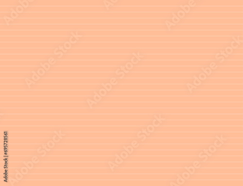 Notebook page peach fuzz colour with lined paper texture for background