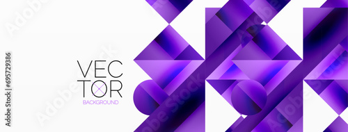 Glossy circle, square, triangle shapes minimalist geometric backdrop. Sleek, contemporary design with a touch of sophistication for digital designs, presentations, website banners, social media posts