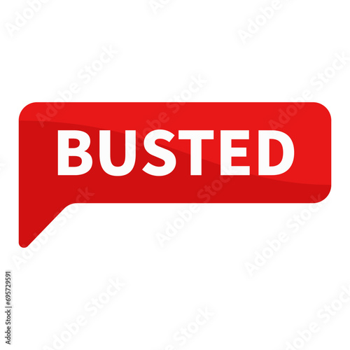 Busted In Red Rectangle Shape For Announcement Information Business Marketing Social Media 