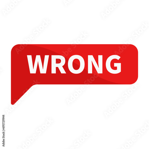 Wrong In Red Rectangle Shape For False Information Announcement Social Media Marketing
