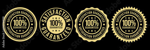 100% Satisfaction Guaranteed or 100% Satisfaction Label Vector Isolated in Flat Style. Best 100% Satisfaction Guaranteed Label Vector for product packaging. Elegant 100% Satisfaction Label Vector.