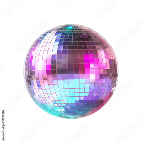 Disco magic, sparkling ball isolated on transparent background photo