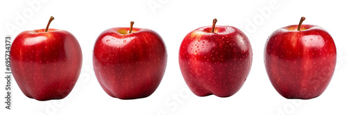 A single red apple isolated on a pristine on a transparent background 
