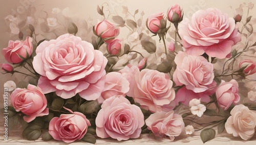 pink roses background